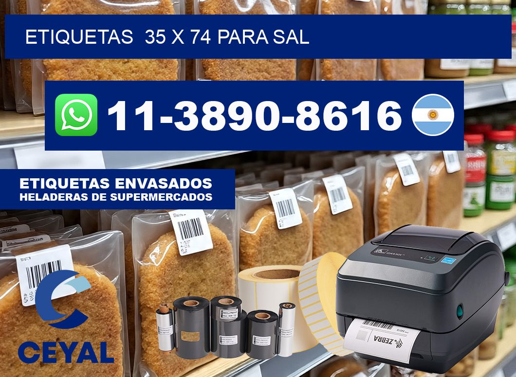 etiquetas  35 x 74 para Sal