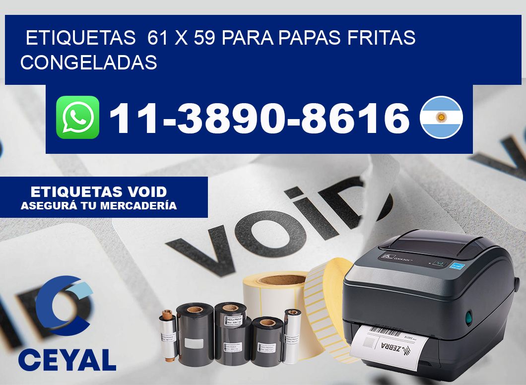 etiquetas  61 x 59 para Papas fritas congeladas