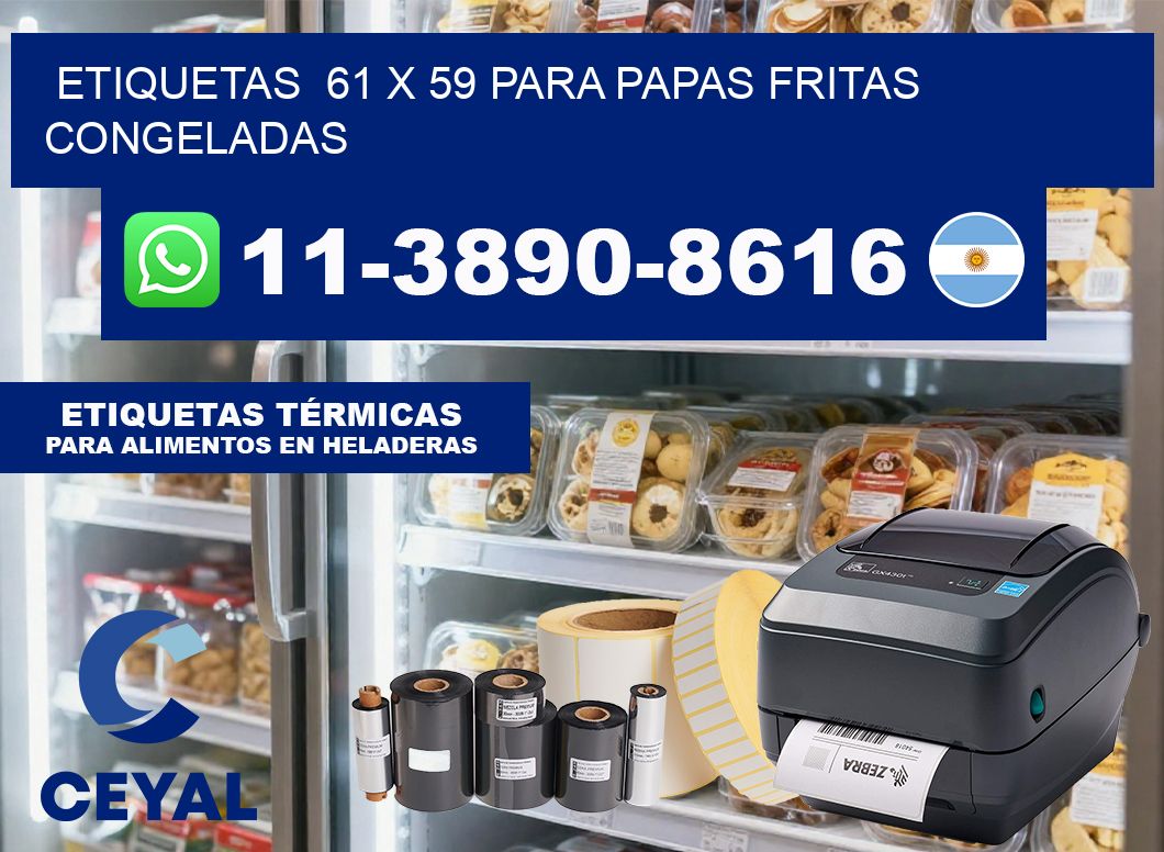 etiquetas  61 x 59 para Papas fritas congeladas