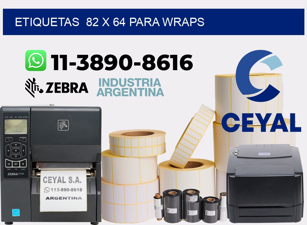 etiquetas  82 x 64 para Wraps