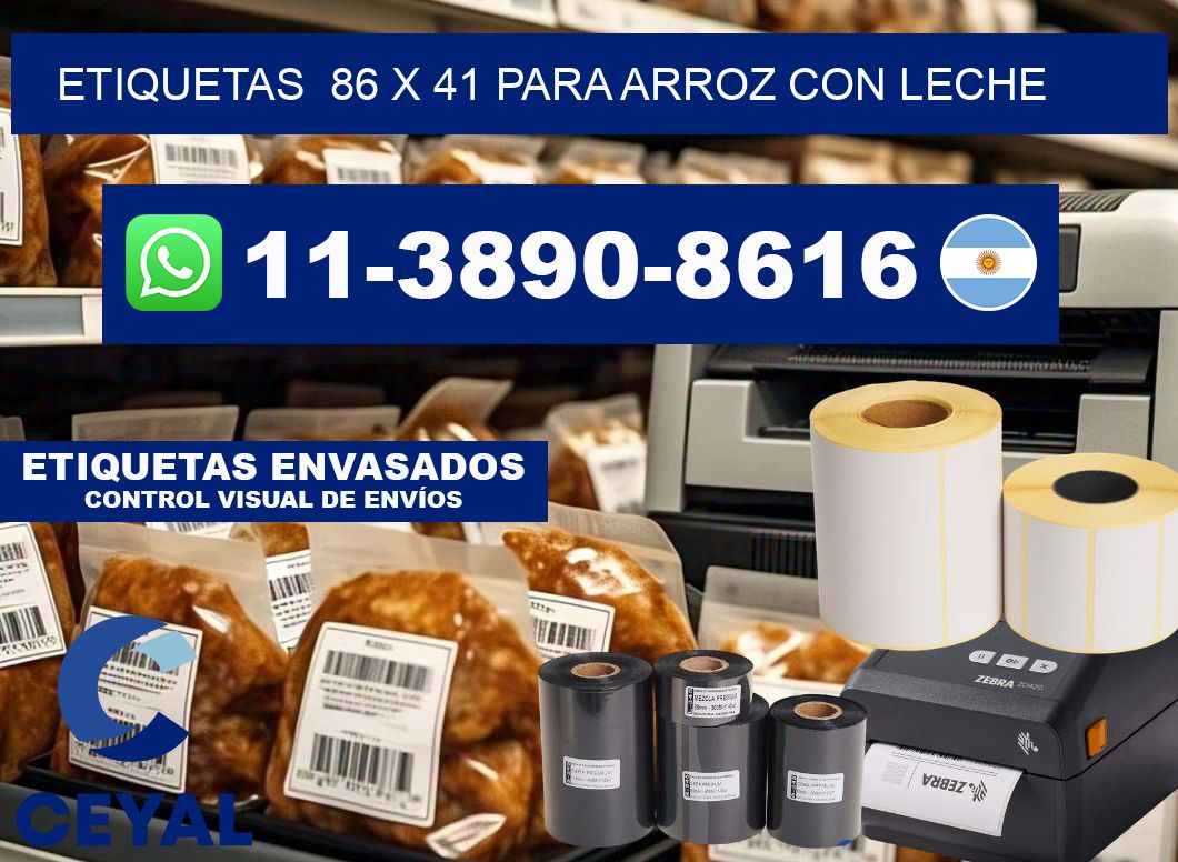 etiquetas  86 x 41 para Arroz con leche