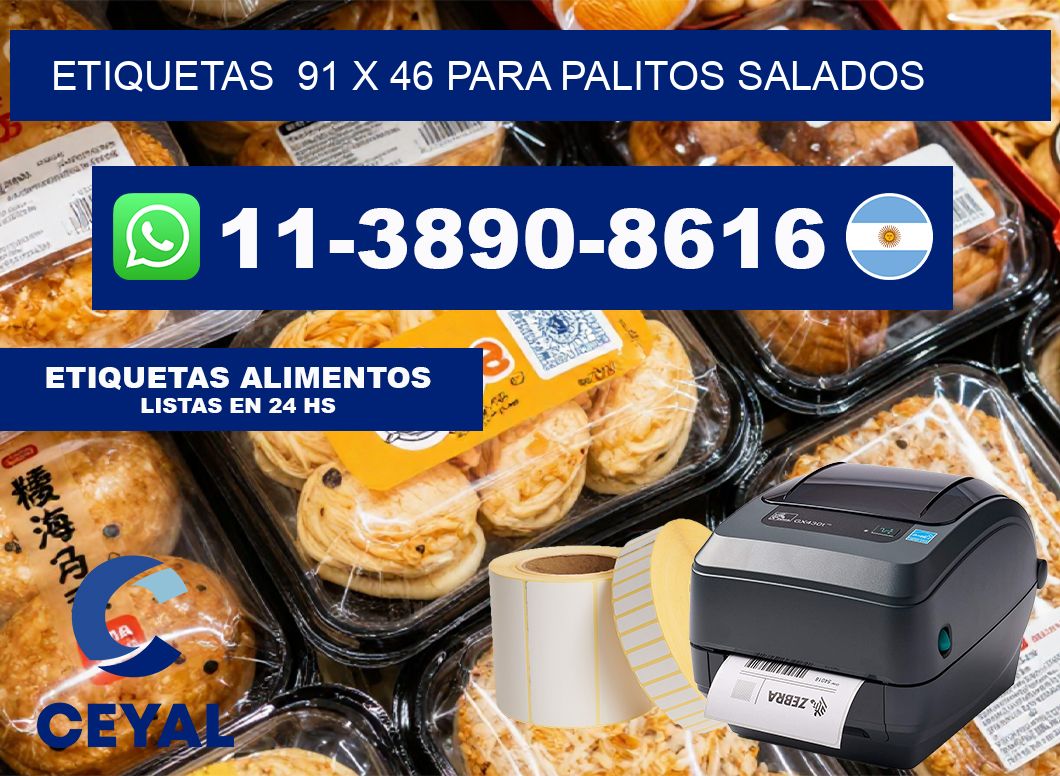 etiquetas  91 x 46 para Palitos salados