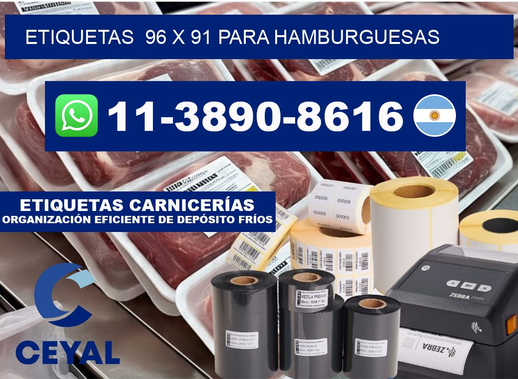 etiquetas 96 x 91 para Hamburguesas