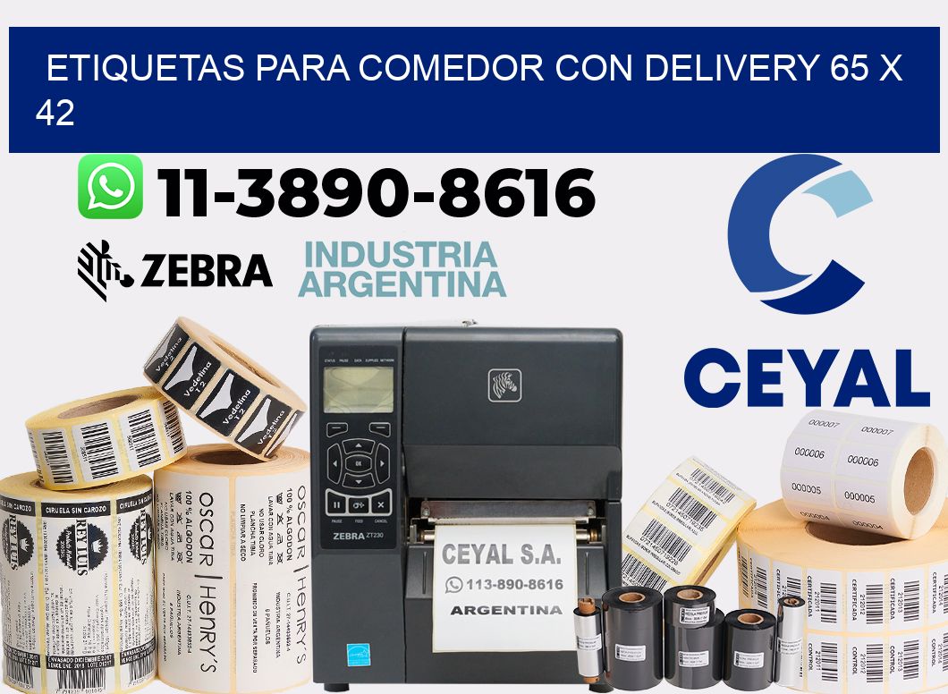 etiquetas para Comedor con delivery 65 x 42