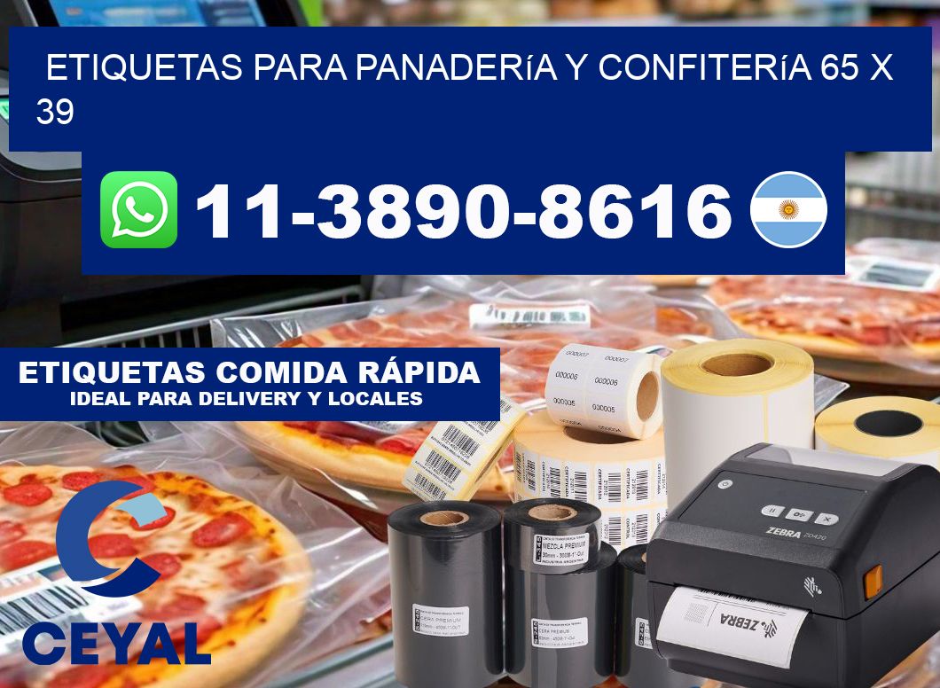 etiquetas para Panadería y confitería 65 x 39