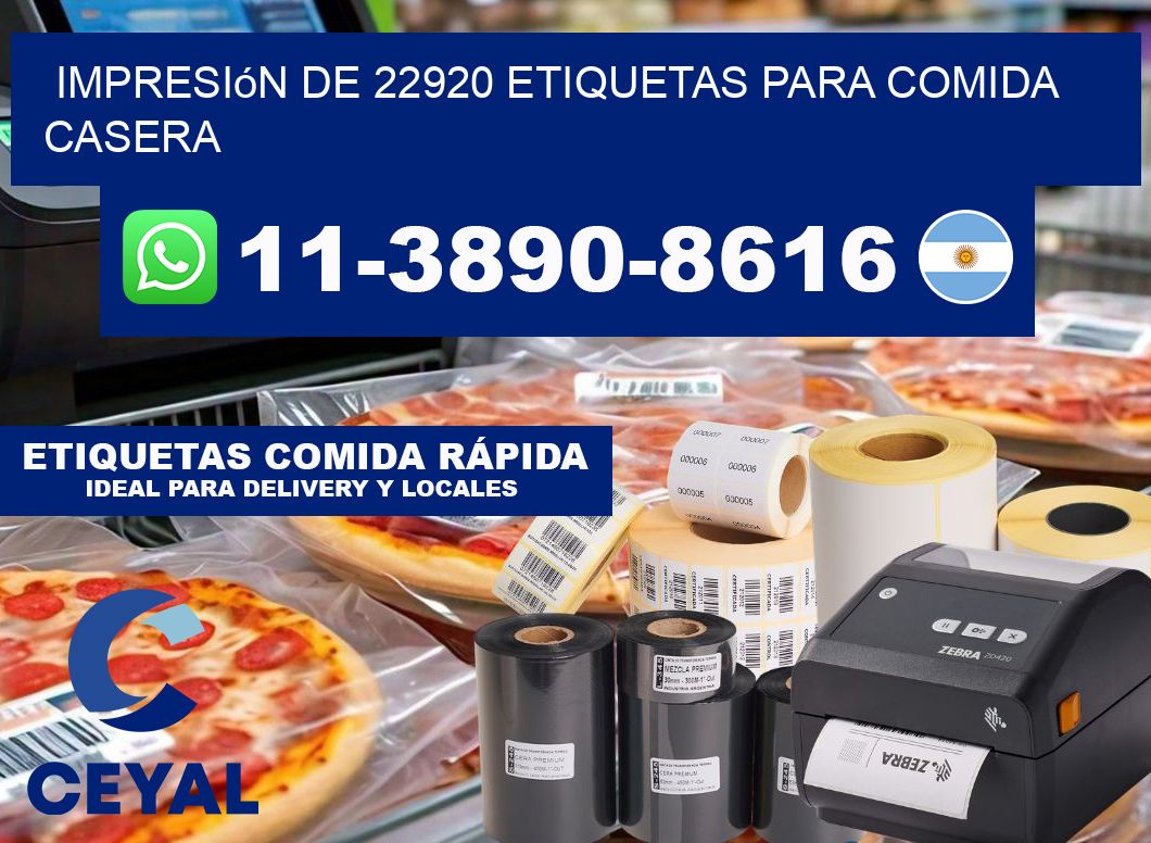 impresión de 22920 etiquetas para comida casera