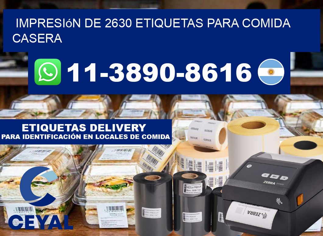 impresión de 2630 etiquetas para comida casera