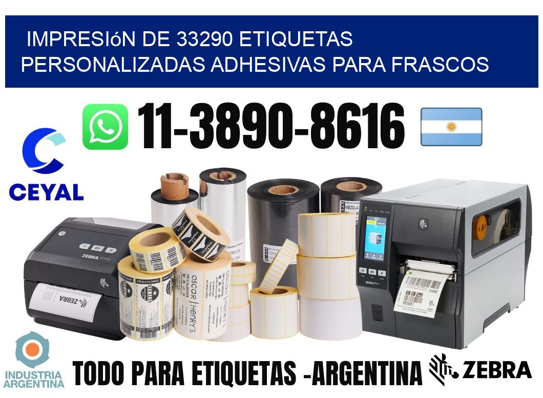 impresión de 33290 etiquetas personalizadas adhesivas para frascos