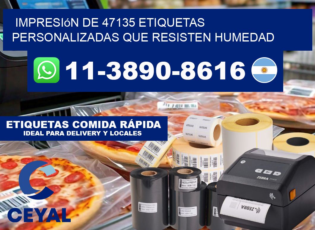 impresión de 47135 etiquetas personalizadas que resisten humedad