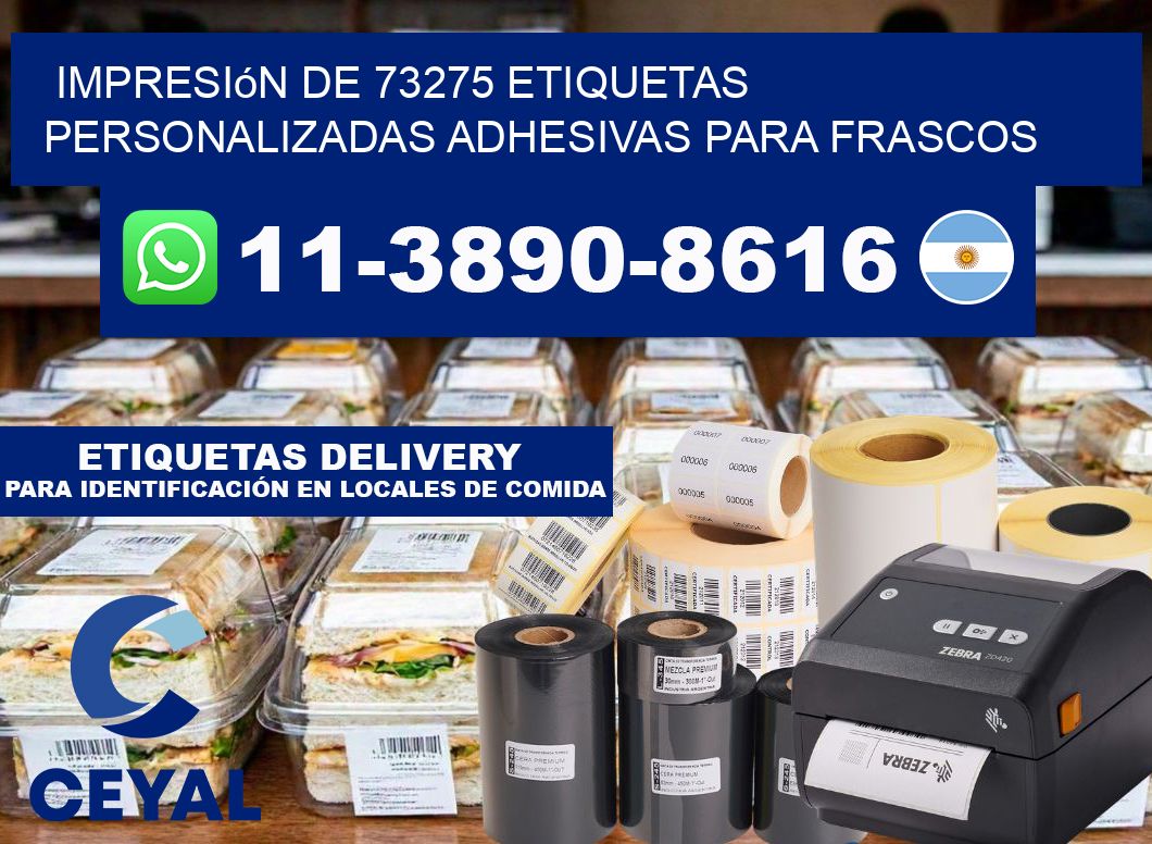 impresión de 73275 etiquetas personalizadas adhesivas para frascos