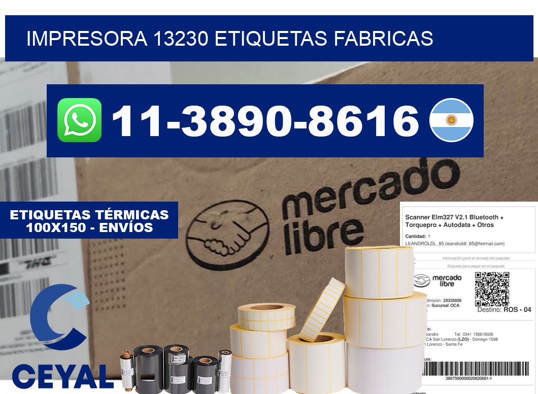 impresora 13230 etiquetas fabricas