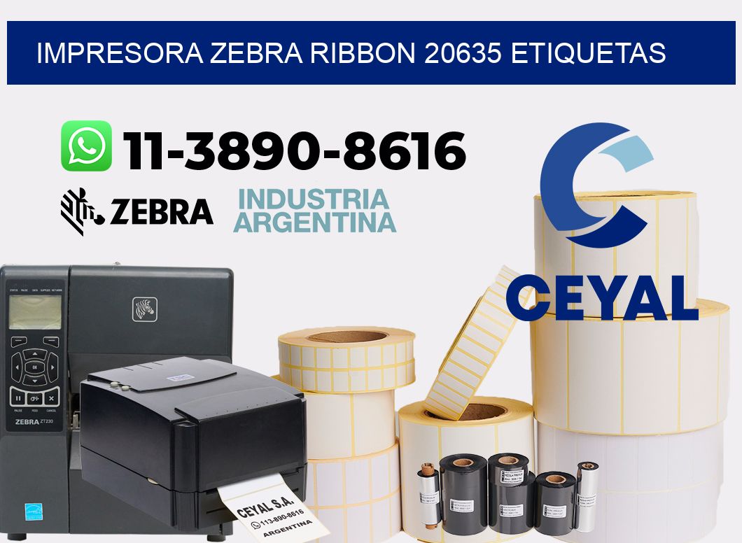 impresora zebra ribbon 20635 etiquetas
