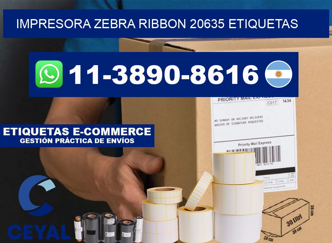 impresora zebra ribbon 20635 etiquetas