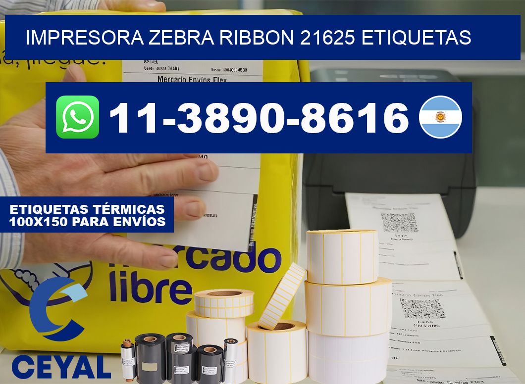 impresora zebra ribbon 21625 etiquetas