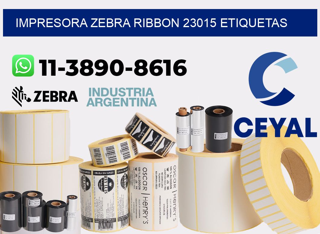 impresora zebra ribbon 23015 etiquetas