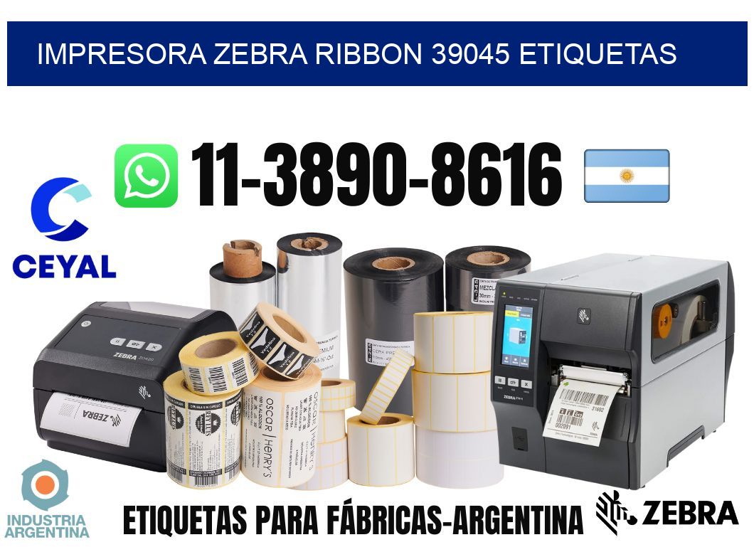 impresora zebra ribbon 39045 etiquetas