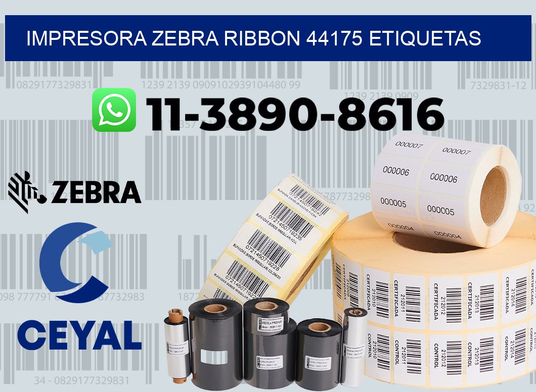 impresora zebra ribbon 44175 etiquetas