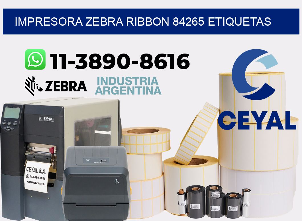 impresora zebra ribbon 84265 etiquetas