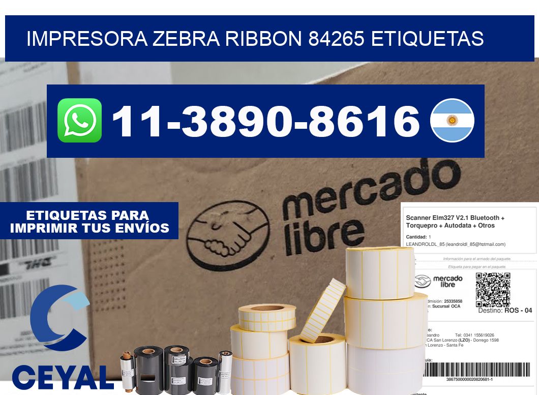 impresora zebra ribbon 84265 etiquetas