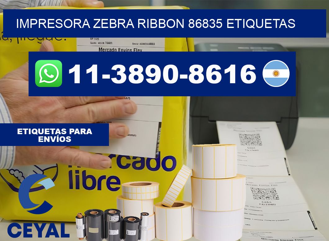 impresora zebra ribbon 86835 etiquetas