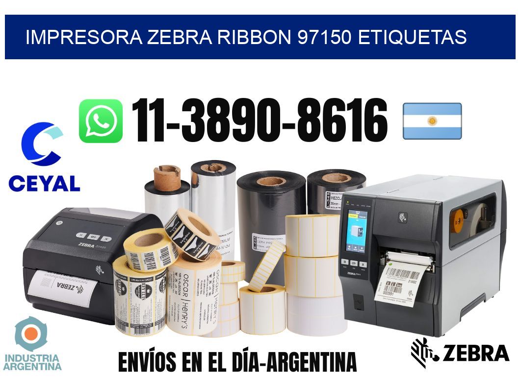 impresora zebra ribbon 97150 etiquetas