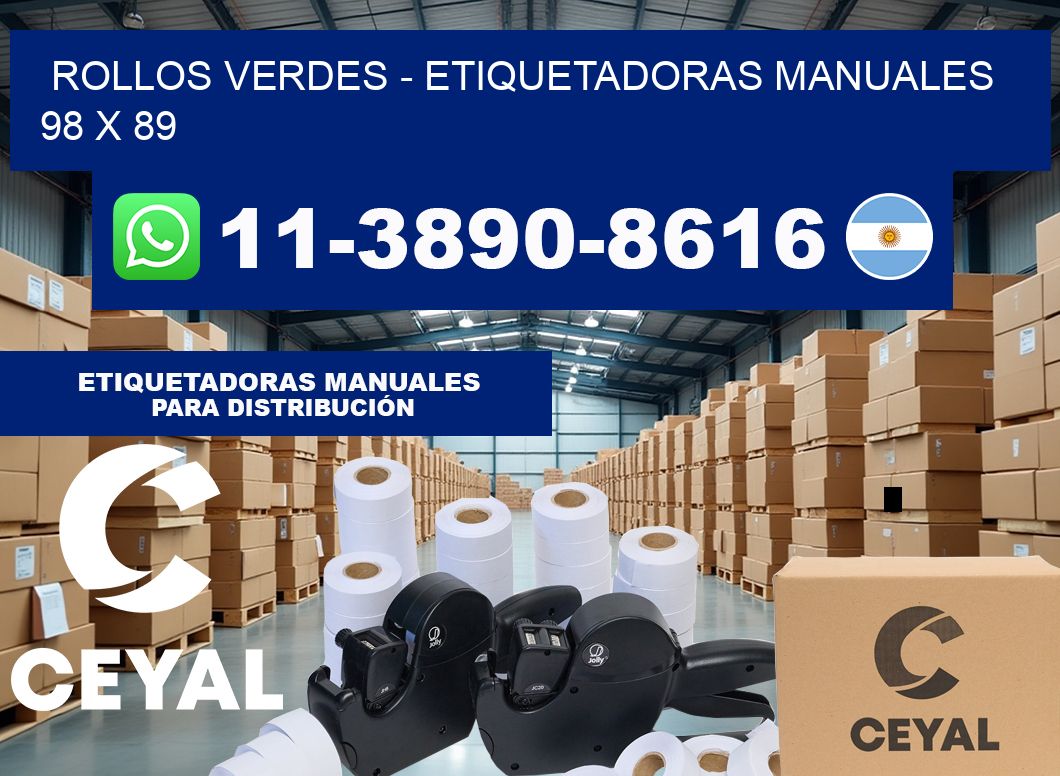 rollos verdes – Etiquetadoras Manuales  98 x 89
