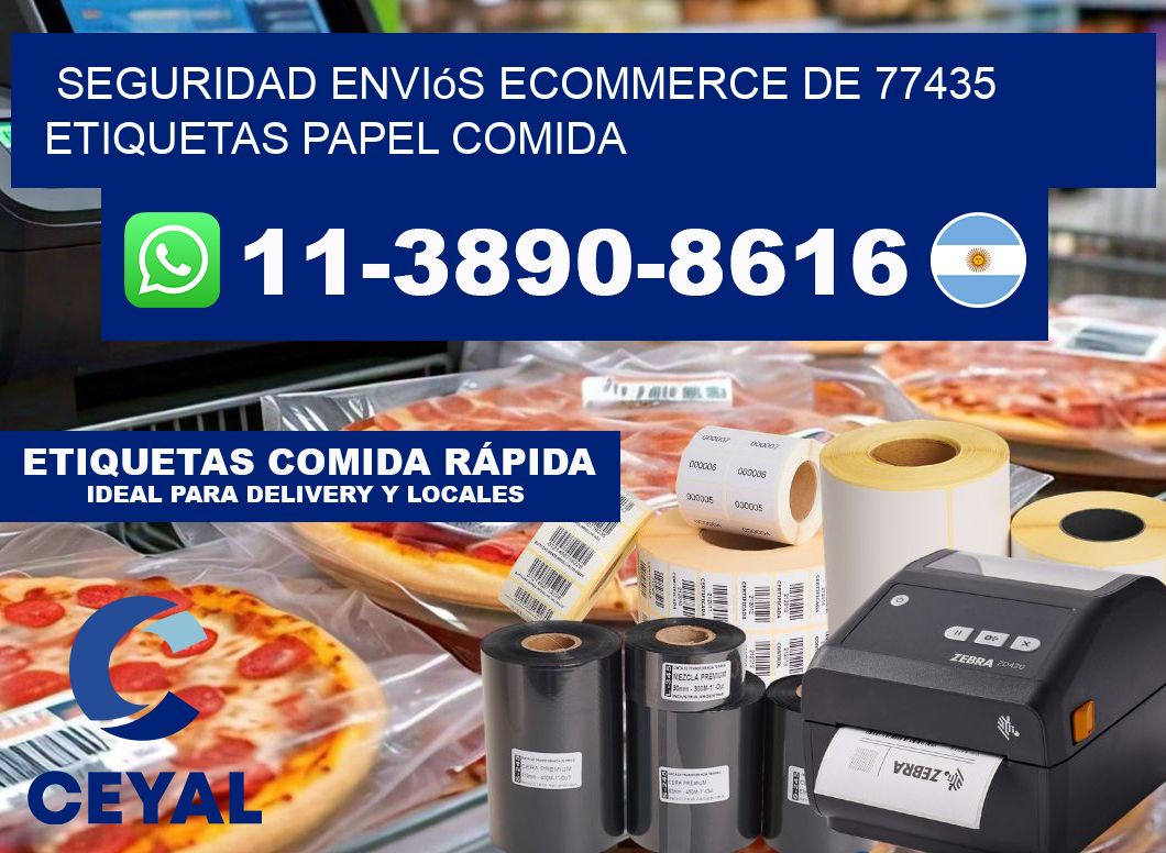 seguridad enviós ecommerce de 77435 etiquetas papel comida