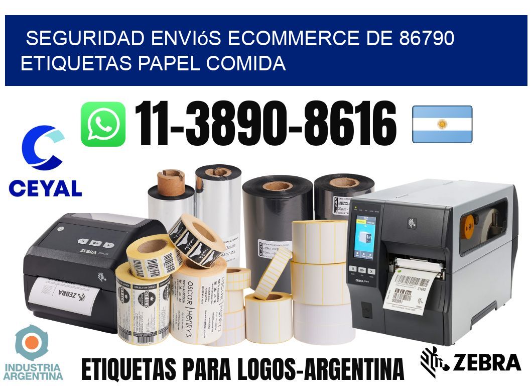 seguridad enviós ecommerce de 86790 etiquetas papel comida