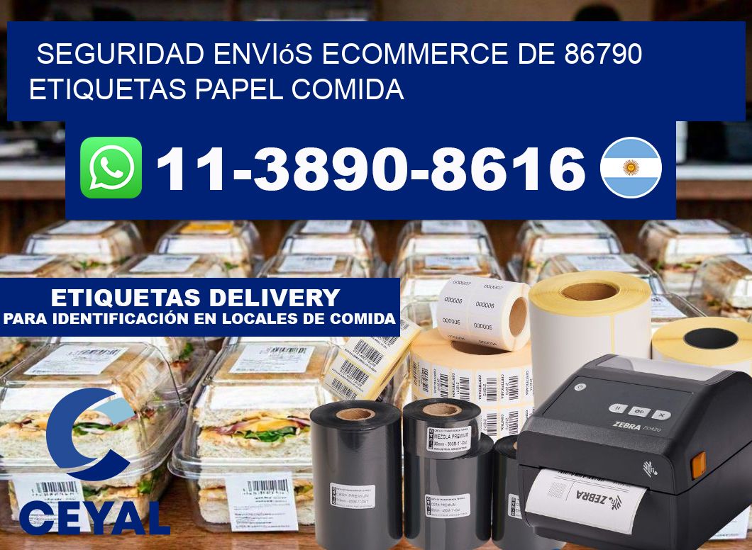 seguridad enviós ecommerce de 86790 etiquetas papel comida