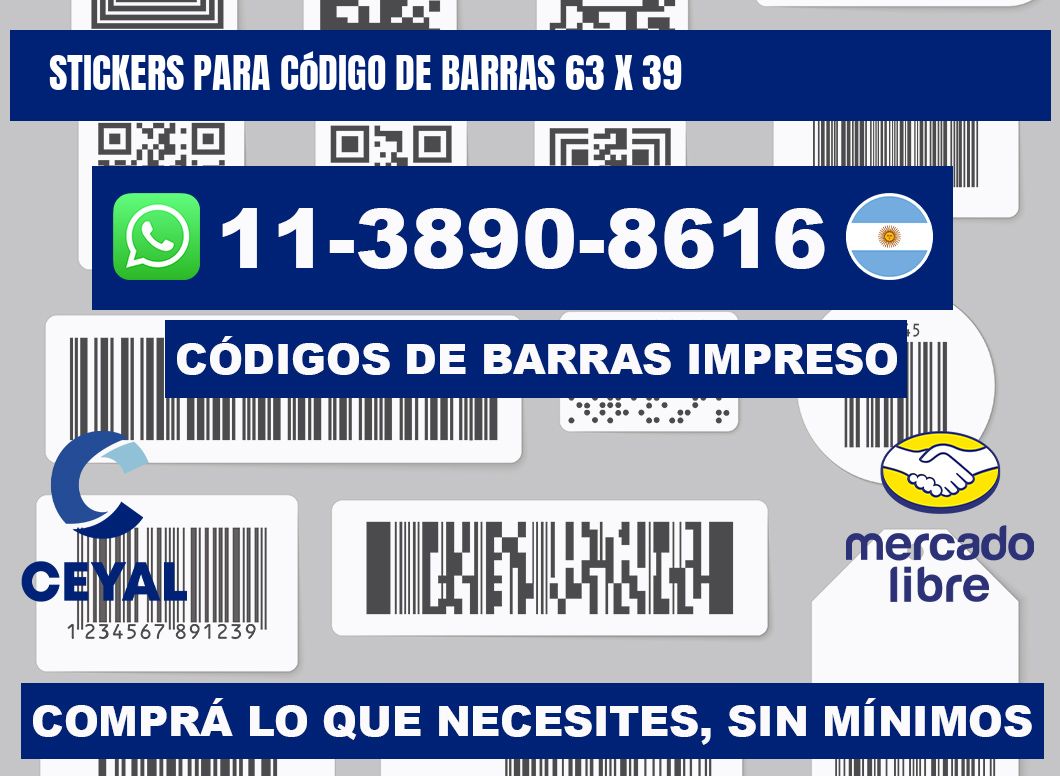 stickers para código de barras 63 x 39