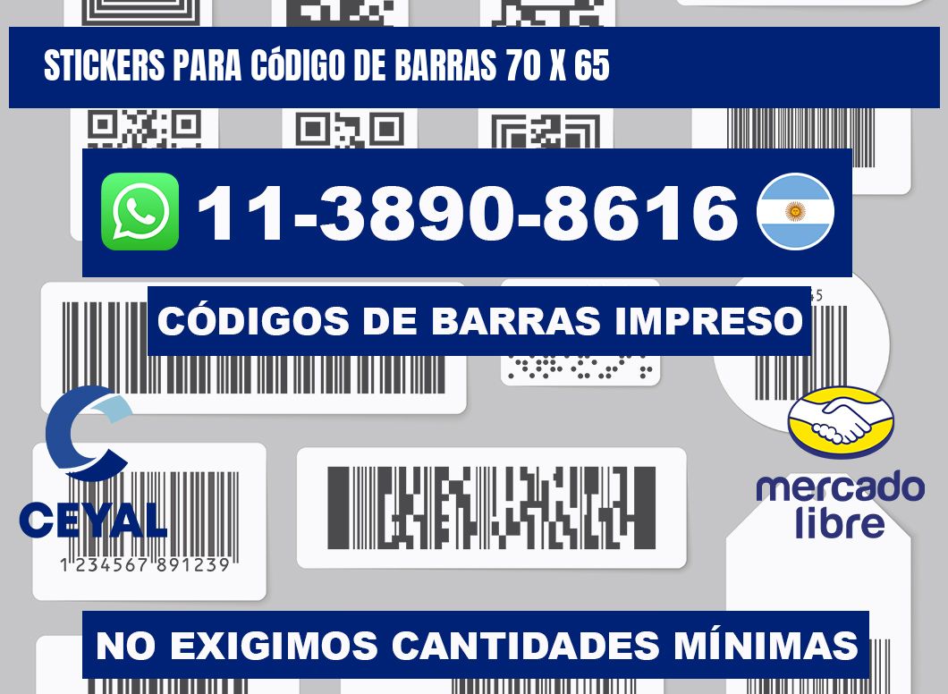 stickers para código de barras 70 x 65