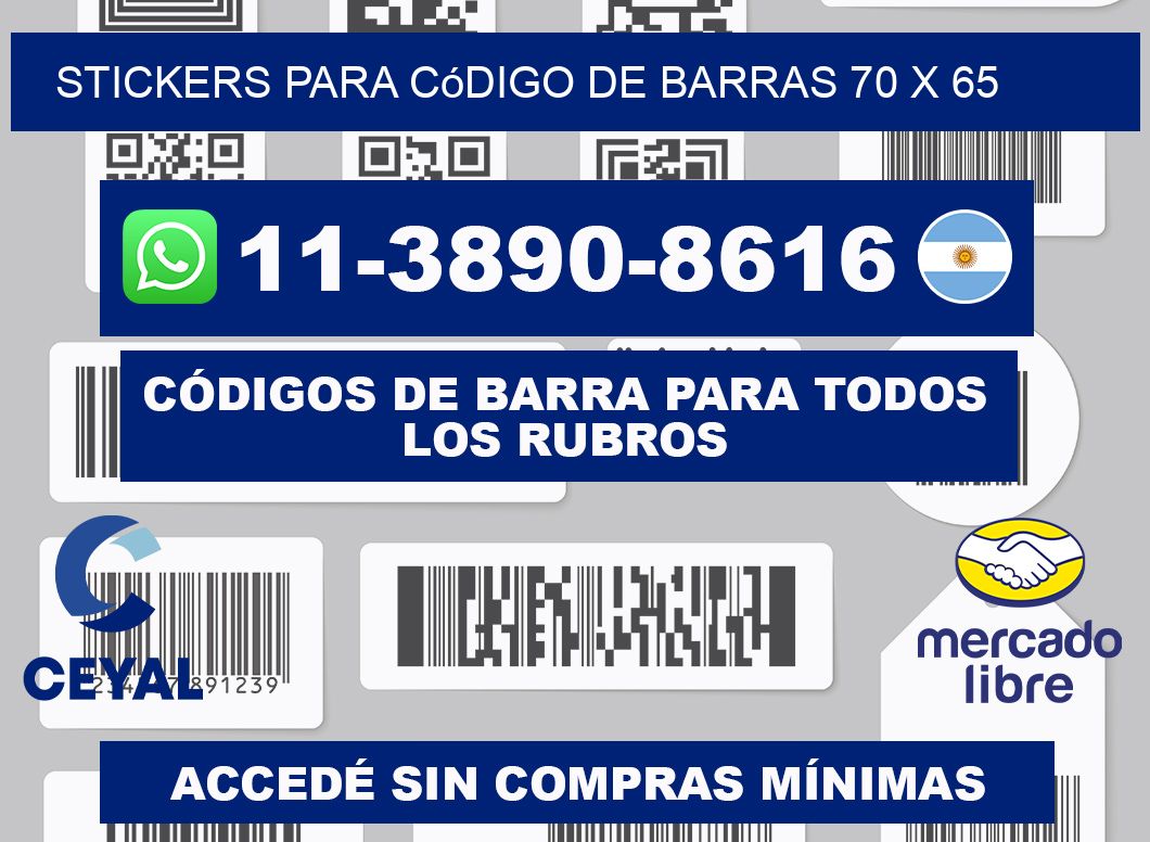 stickers para código de barras 70 x 65