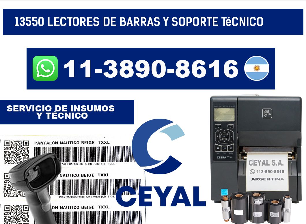 13550 Lectores de barras y Soporte Técnico
