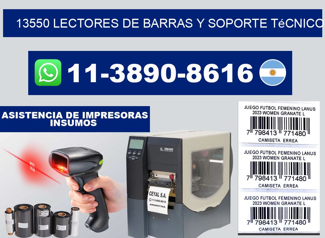 13550 Lectores de barras y Soporte Técnico