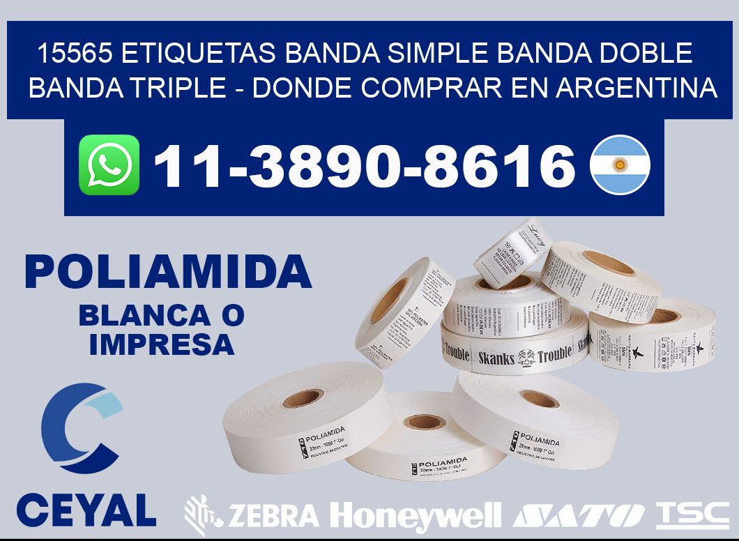 15565 etiquetas banda simple banda doble banda triple - Donde Comprar en Argentina