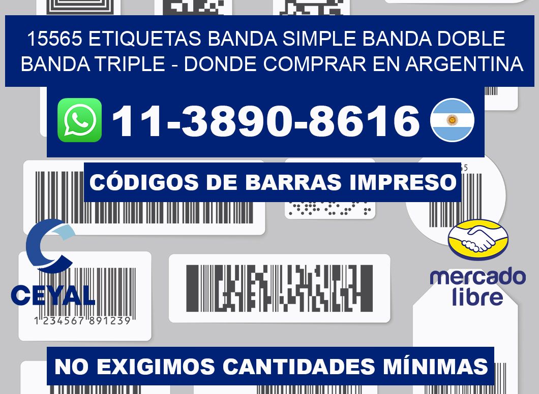 15565 etiquetas banda simple banda doble banda triple - Donde Comprar en Argentina
