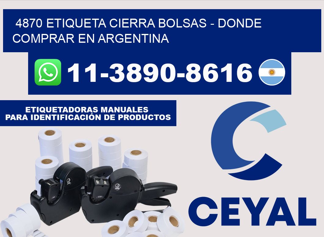 4870 etiqueta Cierra Bolsas - Donde Comprar en Argentina