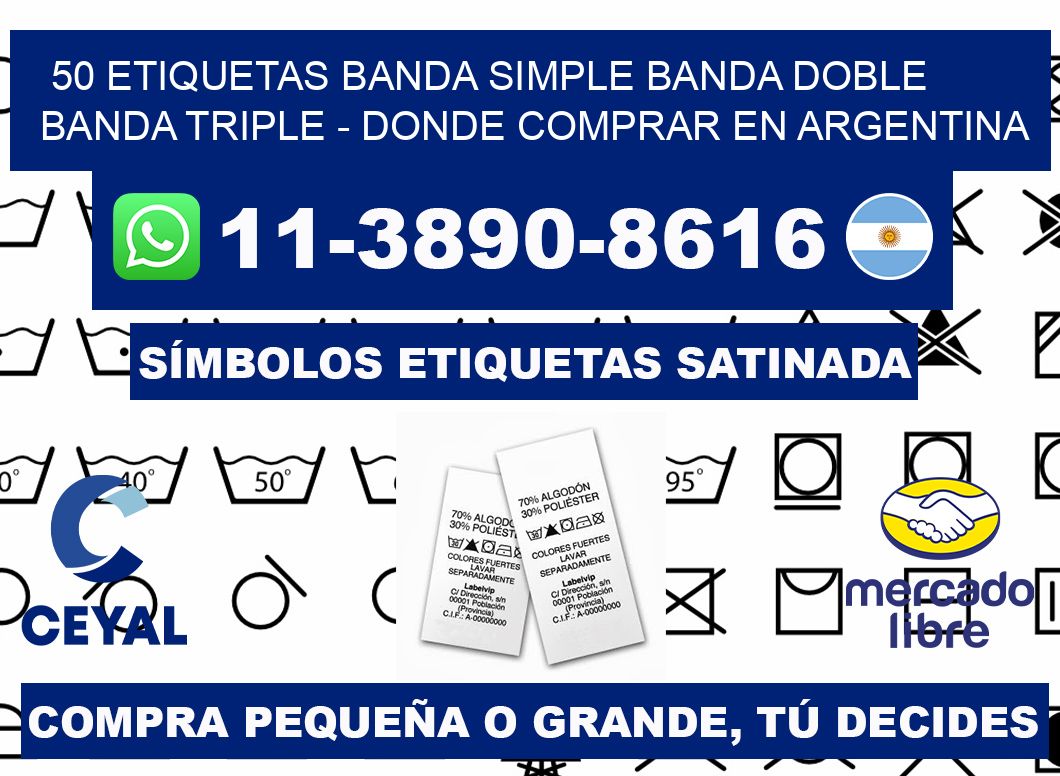 50 etiquetas banda simple banda doble banda triple - Donde Comprar en Argentina