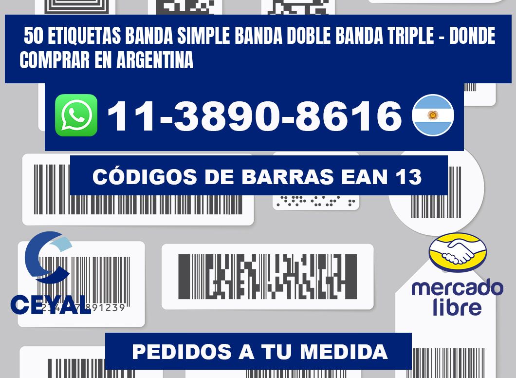 50 etiquetas banda simple banda doble banda triple - Donde Comprar en Argentina