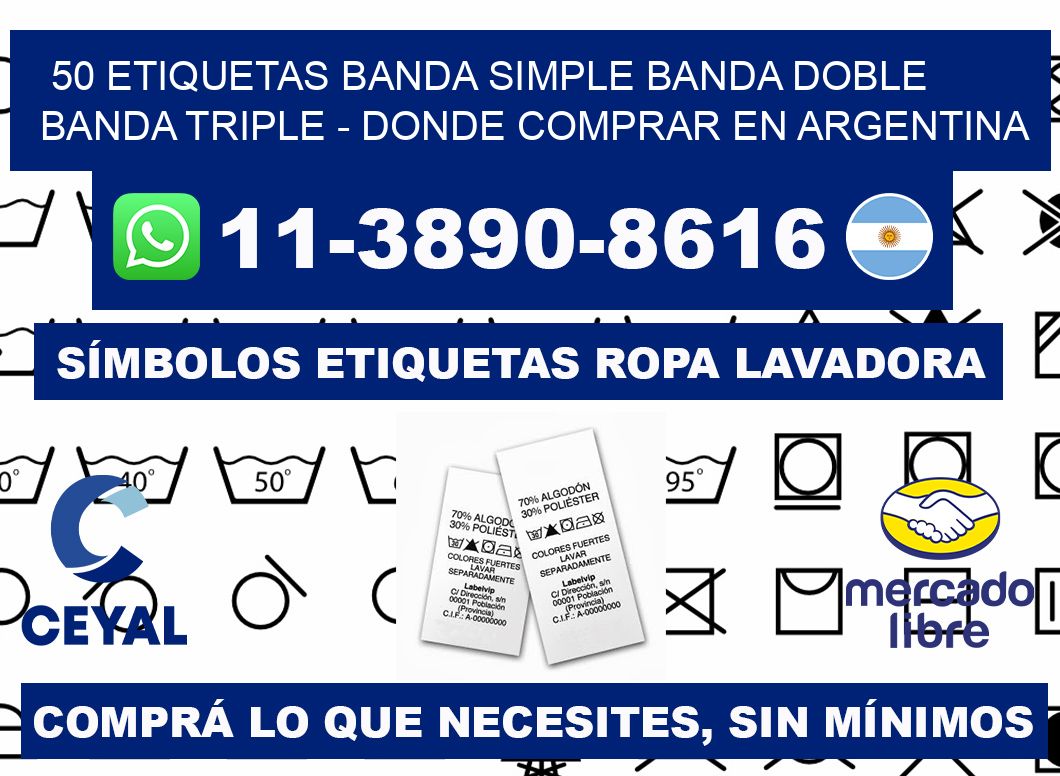 50 etiquetas banda simple banda doble banda triple - Donde Comprar en Argentina