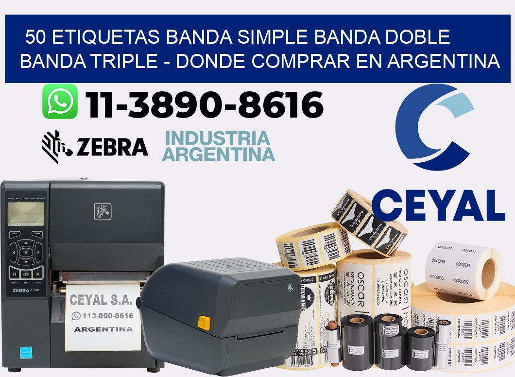 50 etiquetas banda simple banda doble banda triple - Donde Comprar en Argentina