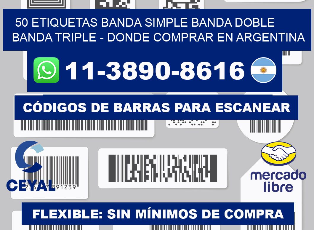 50 etiquetas banda simple banda doble banda triple - Donde Comprar en Argentina
