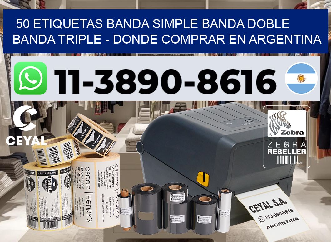 50 etiquetas banda simple banda doble banda triple – Donde Comprar en Argentina