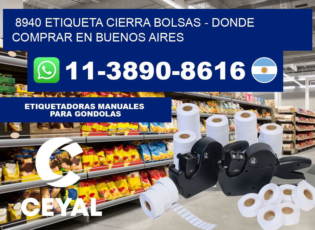 8940 etiqueta Cierra Bolsas - Donde Comprar en Buenos Aires