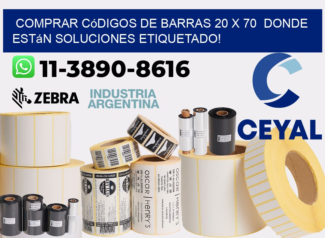 Comprar códigos de barras 20 x 70  donde están soluciones etiquetado!
