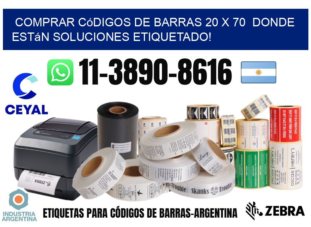 Comprar códigos de barras 20 x 70  donde están soluciones etiquetado!