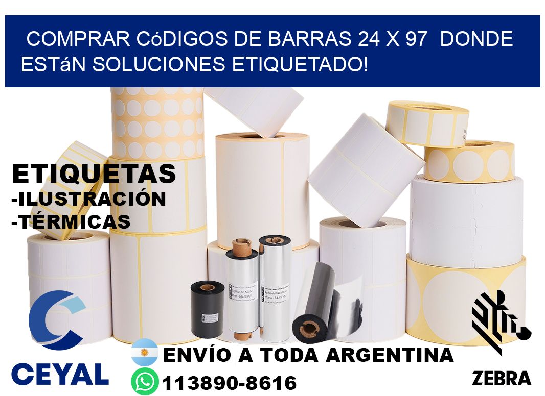 Comprar códigos de barras 24 x 97  donde están soluciones etiquetado!