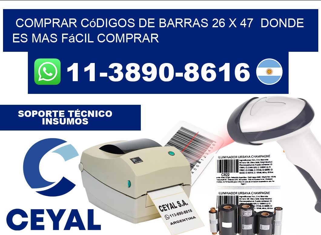 Comprar códigos de barras 26 x 47  Donde es mas fácil comprar
