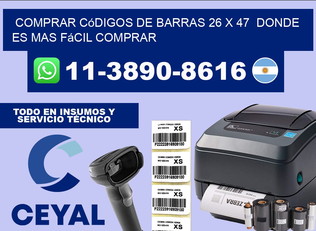 Comprar códigos de barras 26 x 47  Donde es mas fácil comprar