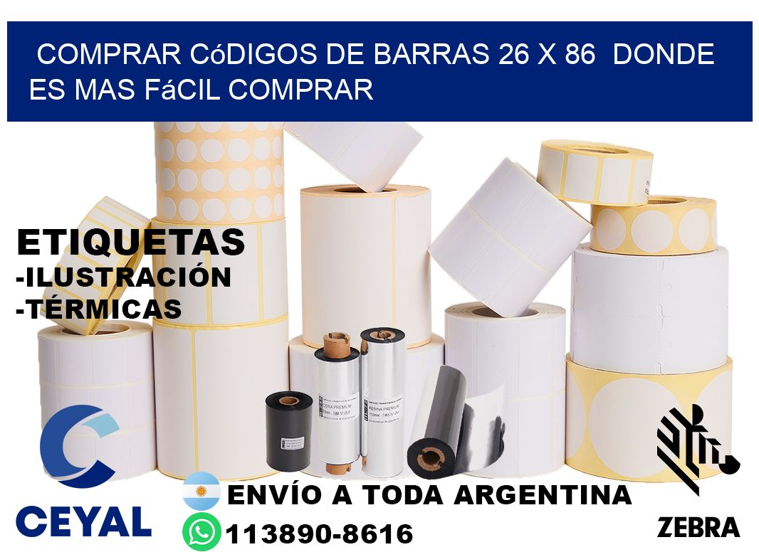 Comprar códigos de barras 26 x 86  Donde es mas fácil comprar
